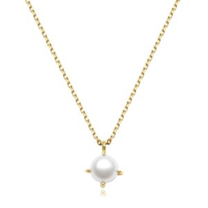 MerlePerle - Amelia Halskæde i forgyldt sølv m perlevedhæng