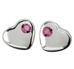 NOA Kids - Børne øreringe med hjerte og lyserød zirkonia