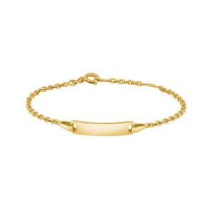 NOA Kids - Børnearmbånd i forgyldt sølv m. plade*