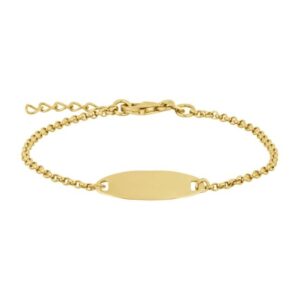 NOA Kids - Børnearmbånd i forgyldt sølv med plade