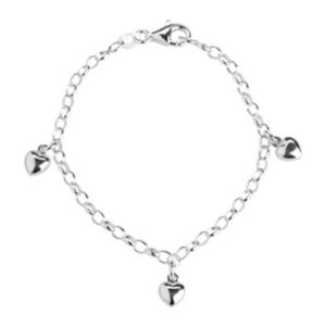 NOA Kids - Børnearmbånd i sølv m. 3 hjerter