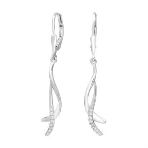 Nordahl Jewellery -Ørehængere i rhodineret sølv m. zirkonia