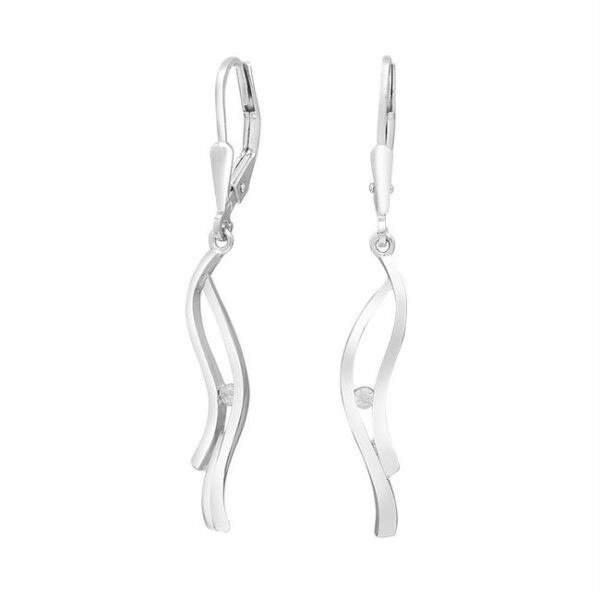 Nordahl Jewellery -Ørehængere i sølv m. en zirkonia