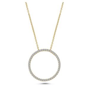 Nuran - Cirkel Diamantvedhæng i 14 kt guld m i alt 0,29 ct.