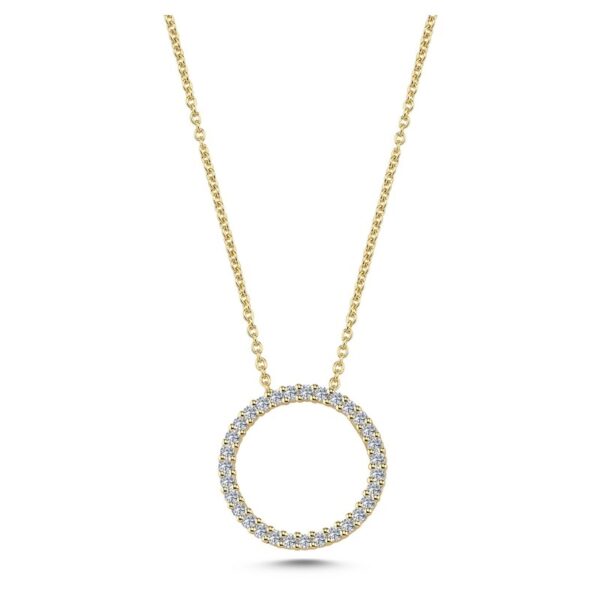 Nuran - Cirkel Diamantvedhæng i 14 kt guld m i alt 0,31 ct.