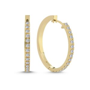 Nuran - Creoler i 14 kt guld med i alt 0,60ct -Ø27