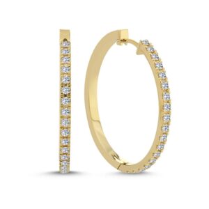 Nuran - Creoler i 14 kt guld med i alt 0,68ct -Ø30