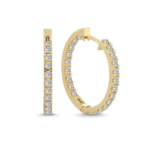 Nuran - Creoler i 14 kt guld med i alt 0,88ct -Ø23