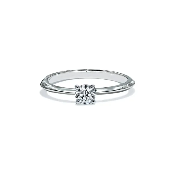 Oxford sølv rund solitaire ring