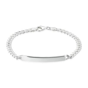 Panser facet armbånd i sølv-21 cm m/plade-1,55mm