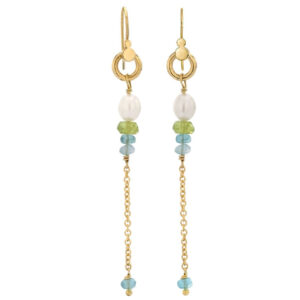 Rabinovich - Forgyldt øreringe med sten og perler - Cordelia