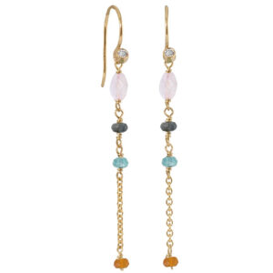 Rabinovich - Guld øreringe 14 karat, rosenkvarts - Horizon