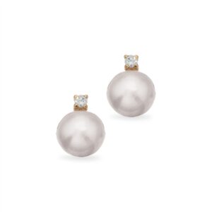 Scrouples - 8 kt. perleøreringe og zirkonia