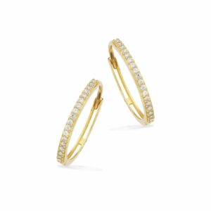 Scrouples - 8kt. guld creoler med sten af zirkonia - 123033