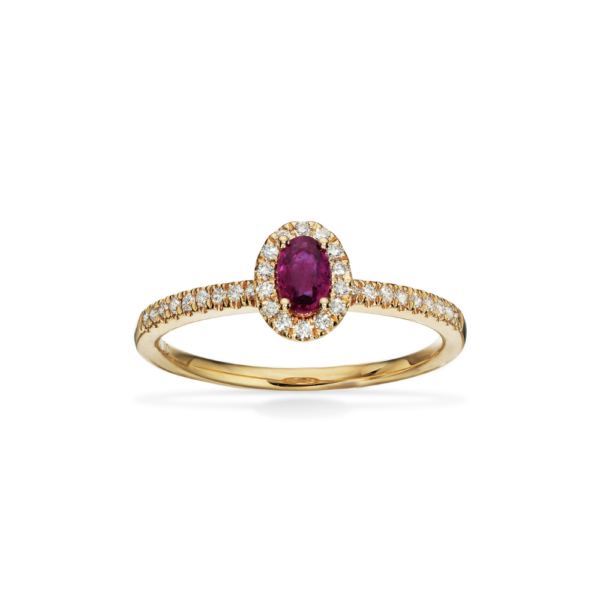 Scrouples - Diana 14 karat guld ring med rubin og diamanter - 711055