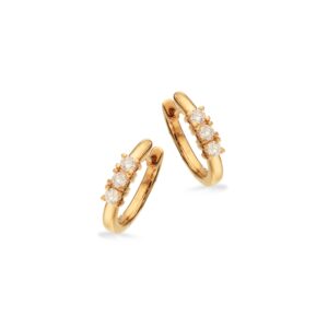 Scrouples Øreringe - Kleopatra - 14 karat guld clip creoler med diamanter, 0,20ct - 1145,20