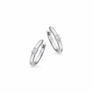 Scrouples Øreringe - Kleopatra - 14 karat hvidguld clip creoler med diamanter, 0,07ct - 1146,07