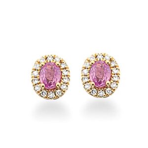 Scrouples -Øreringe i 14 kt. guld med Pink Safir