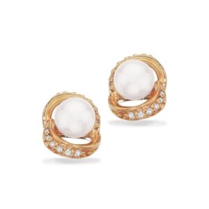 Scrouples -Øreringe i 8kt. guld med perler og zirkonia