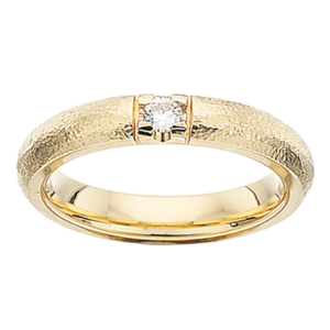 Scrouples Rustik Alliance Ring i 14 Karat Guld med Diamant 0,09 Carat W/SI
