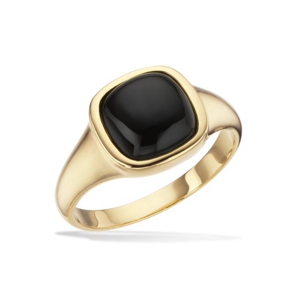 Scrouples - Signet herrering i guldbelagt sølv med onyx - 791532