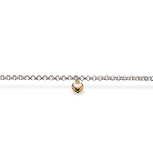 Scrouples - Sølv børne armbånd med 14 karat guld hjerte - 670402