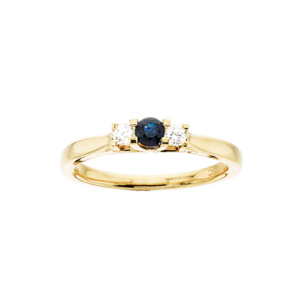 Scrouples Zoya Ring i 14 Karat Guld med Safir og Brillanter 0,11 Carat W/SI