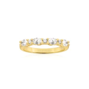 Sif Jakobs - Ellera Ovale ring i forgyldt sølv m. zirkoner