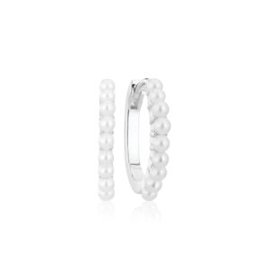 Sif Jakobs - Ellera Perla creoler store i sølv med perler - e2869-p