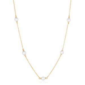 Sif Jakobs - Padua Cinque halskæde i forgyldt sølv m. perle