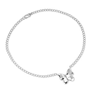 Silver Butterfly Anklet Chain 24cm - Jane Kønig