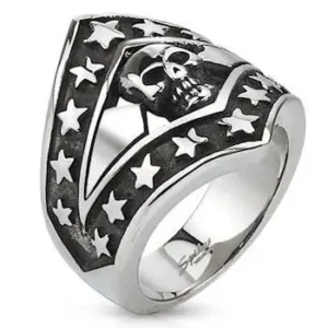 Skulls og stjerner "Biker ring"