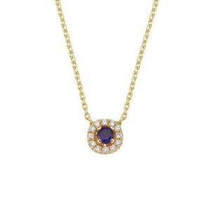 Sofia - Blå safir halskæde i 14 kt. guld med i alt 0,06 ct.