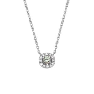Sofia - Grøn safir halskæde i 14 kt. hvidguld og i alt 0,06 ct.