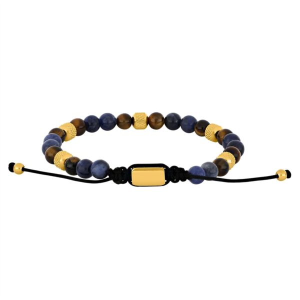 Son of Noa - Herre armbånd i IP gold med sodalite og tiger eye 19-25cm