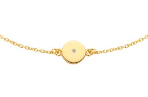 Spirit Icons Pulse Armbånd i Forgyldt Sølv med Diamant 0,01 Carat