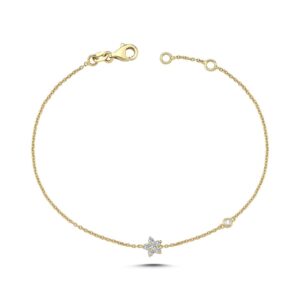 Stella - Diamant armbånd i 14 kt guld med i alt 0,13 ct.