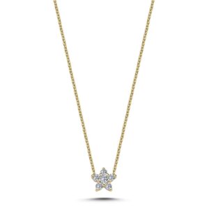 Stella - Diamant vedhæng i 14 kt guld med i alt 0,21 ct.