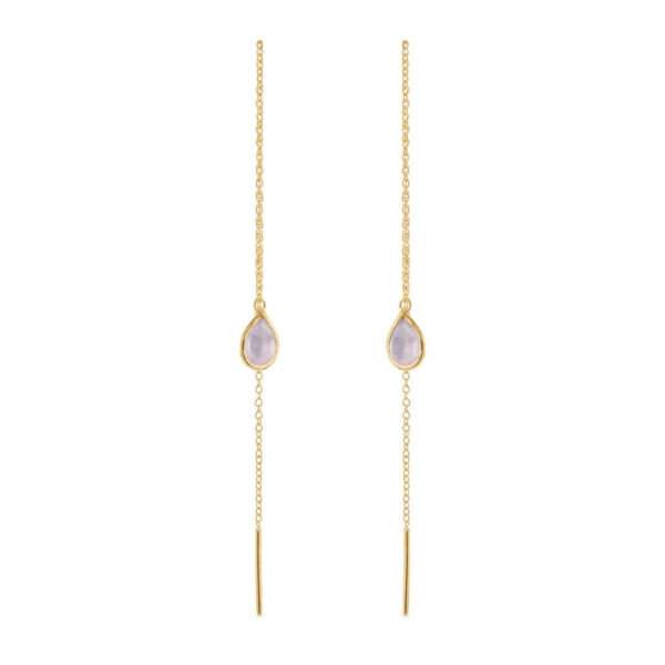 Susanne Friis Bjørner Øreringe - SFB - Forgyldte ørehængere med lyserød krystal - 5560-2-112