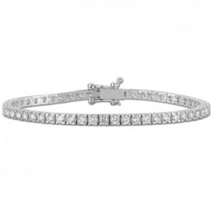 Tennisarmbånd i 14 kt hvidguld med i alt 3,0 ct. W/SI