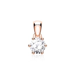 Vedhæng i 14 kt. Rosaguld med Diamant - 0,10 ct.