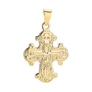 Vedhæng i 8 kt. Guld med Dagmarkors - 16 x 13 mm - glat bagside