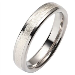 Vielsesring i Stål & Hvidguld