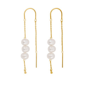 byBiehl - Emily ørekæder med perler i forgyldt sølv - 4-4702wp-gp