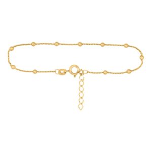 Ankelkæde i forgyldt sølv med kugler