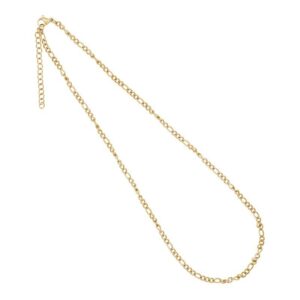 Figaro halskæde i stål, belagt med 14 K guld