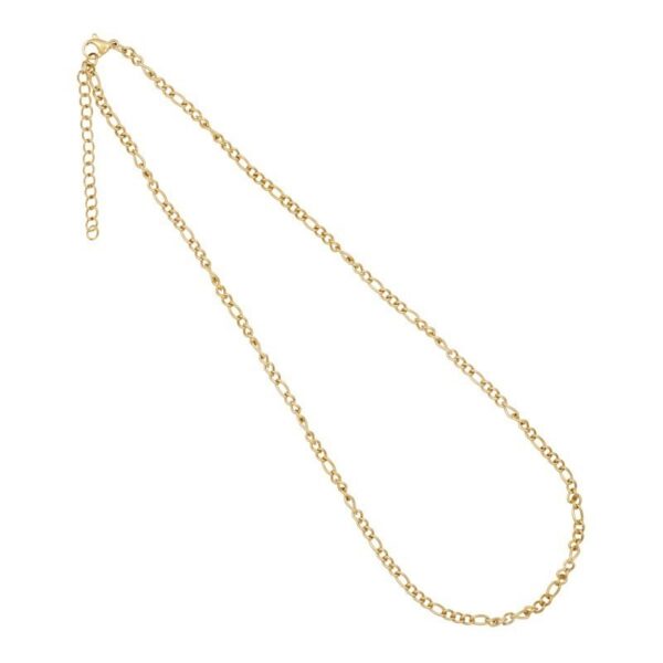 Figaro halskæde i stål, belagt med 14 K guld