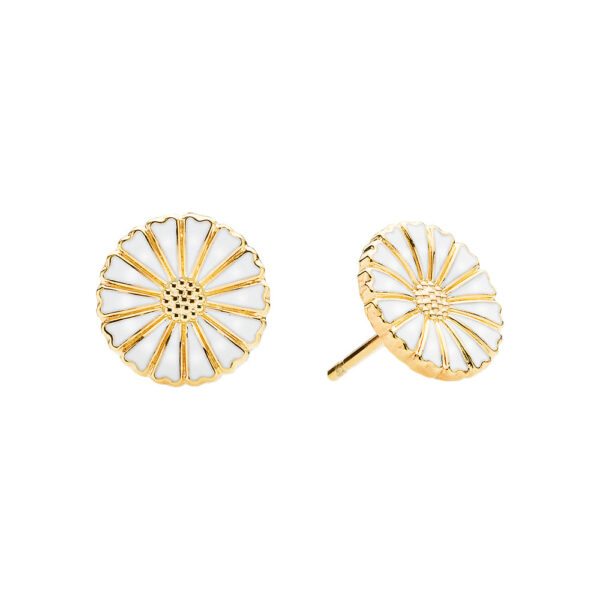 Lund Copenhagen - Forgyldte marguerit øreringe, 11 mm - 909011-4-m
