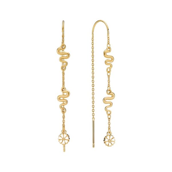 Lund Copenhagen - Margueritøreringe i forgyldt sølv m. blomst (6 cm)