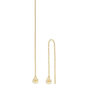 Lund Disko Marguerit ørehænger i forgyldt Sølv - 7,5 mm